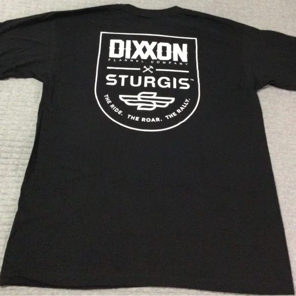 Dixxon Men's Black Ride The Roar Rally Badge Sturgis Shirt - Picture 1 of 8